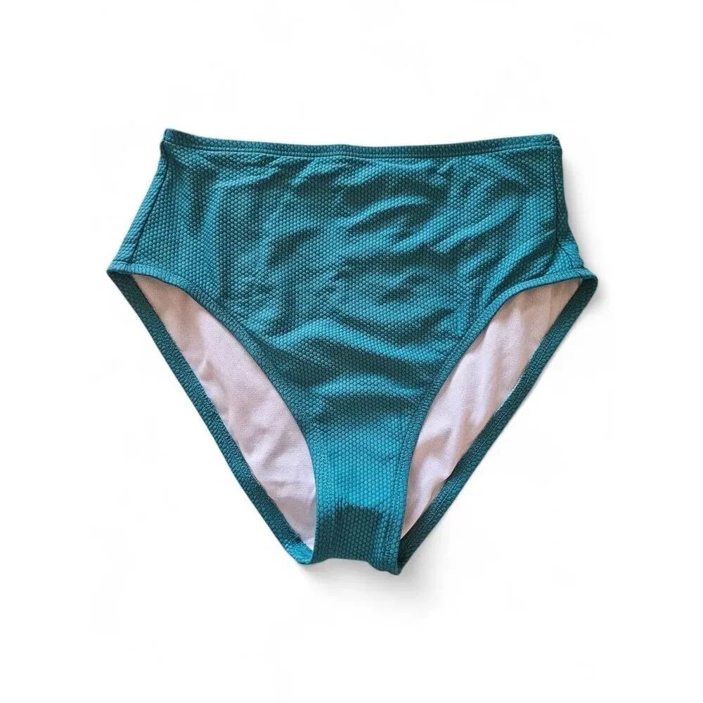 Draper James Teal High-Waist Bikini Bottom Size XS